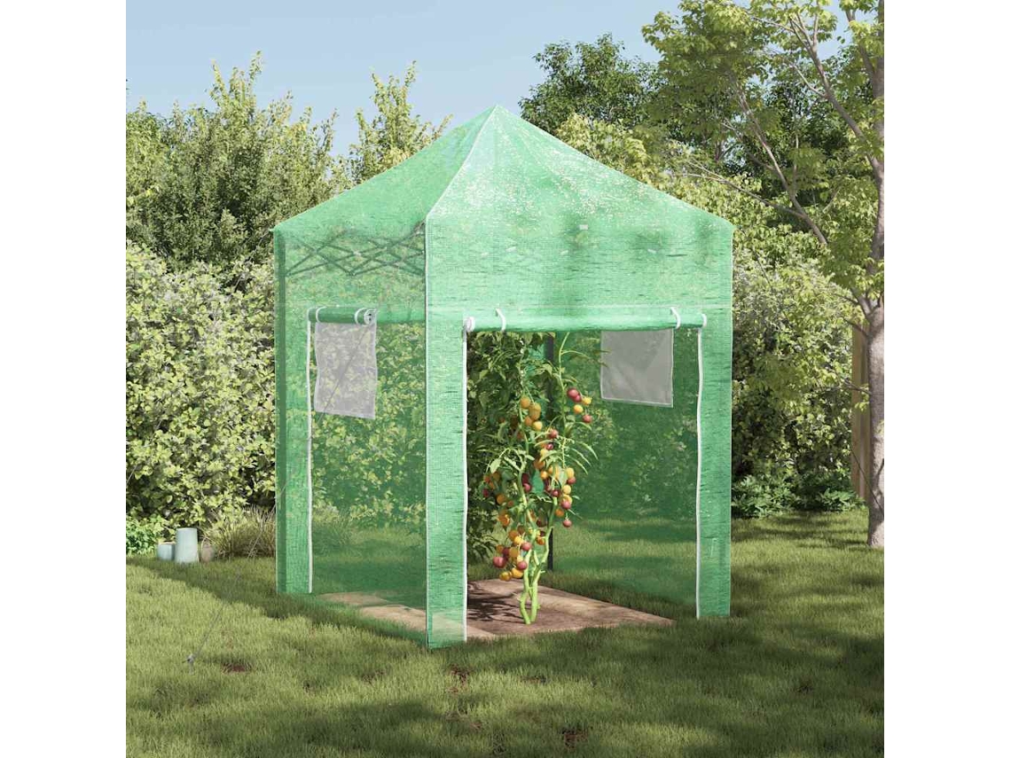 Vidaxl Estufa Com Estrutura Pop-up Verde 200 X 200 X 300 Cm Ferro