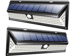 Conjunto De 2 Luminárias Solares De Led Para Jardim, Brancas.
