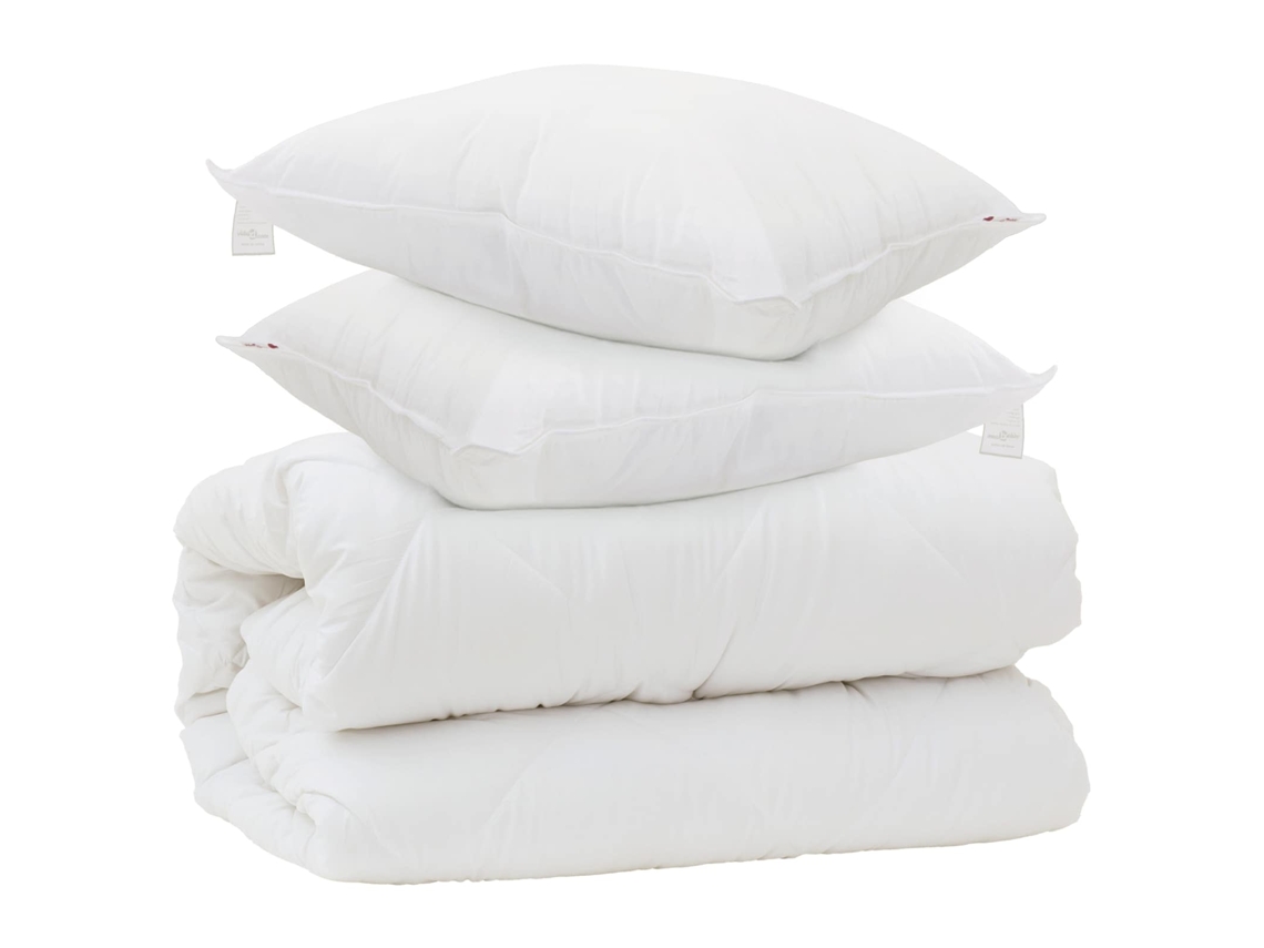 Edredão | Edredom | Duvet Com Travesseiros Com Travesseiro 3 Pcs Branco Microfibra