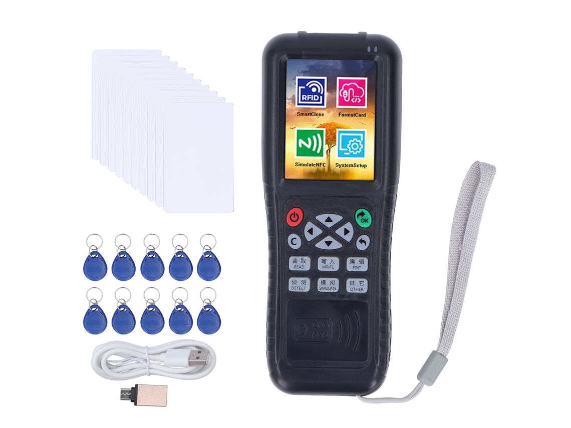 Lector Rfid Copiadora Portátil Escritor Nfc Com Cartões Uid E Chaveiros