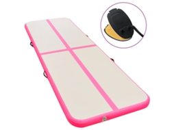 Vidaxl Colchão De Ginástica Insuflável C/ Bomba 800x100x10 Cm Pvc Rosa