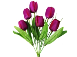 Laxiscreed Buquê De Tulipas Roxas Com 6 Cabeças Para Diy, Altura 31cm