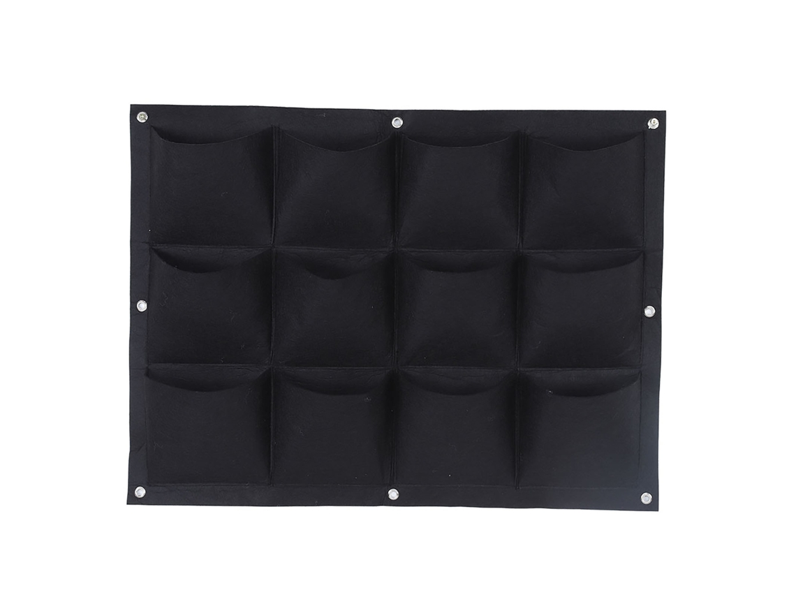Saco De Plantio Vertical 12 Bolsos Degradável Preto