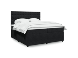 Vidaxl Cama Com Molas/colchão 200x200 Cm Veludo Preto
