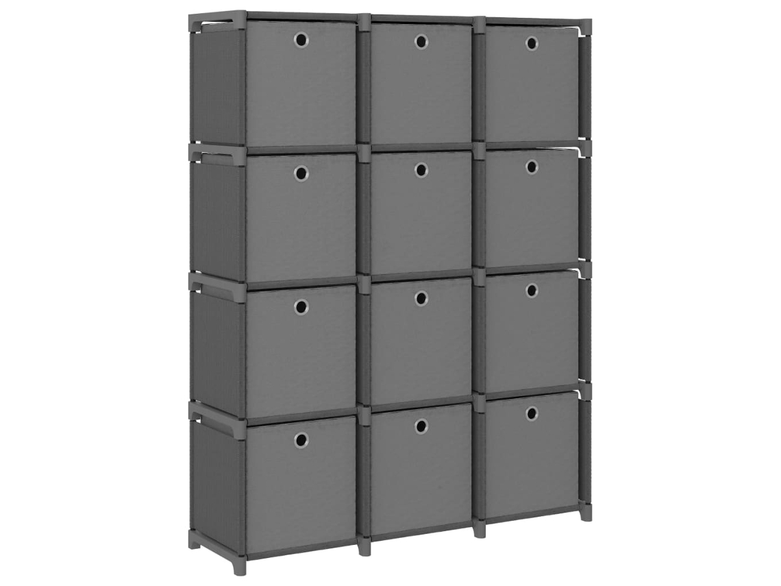Display Shelf, Display Shelves Vidaxl Cinzeto Tecido (12 Cubos )