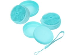 Conjunto De 2 Escovas Banho Silicone Macio, Escova De Massagem Para Pendurar Na Corda, Ideal Para Banho E Shampoo, Azul
