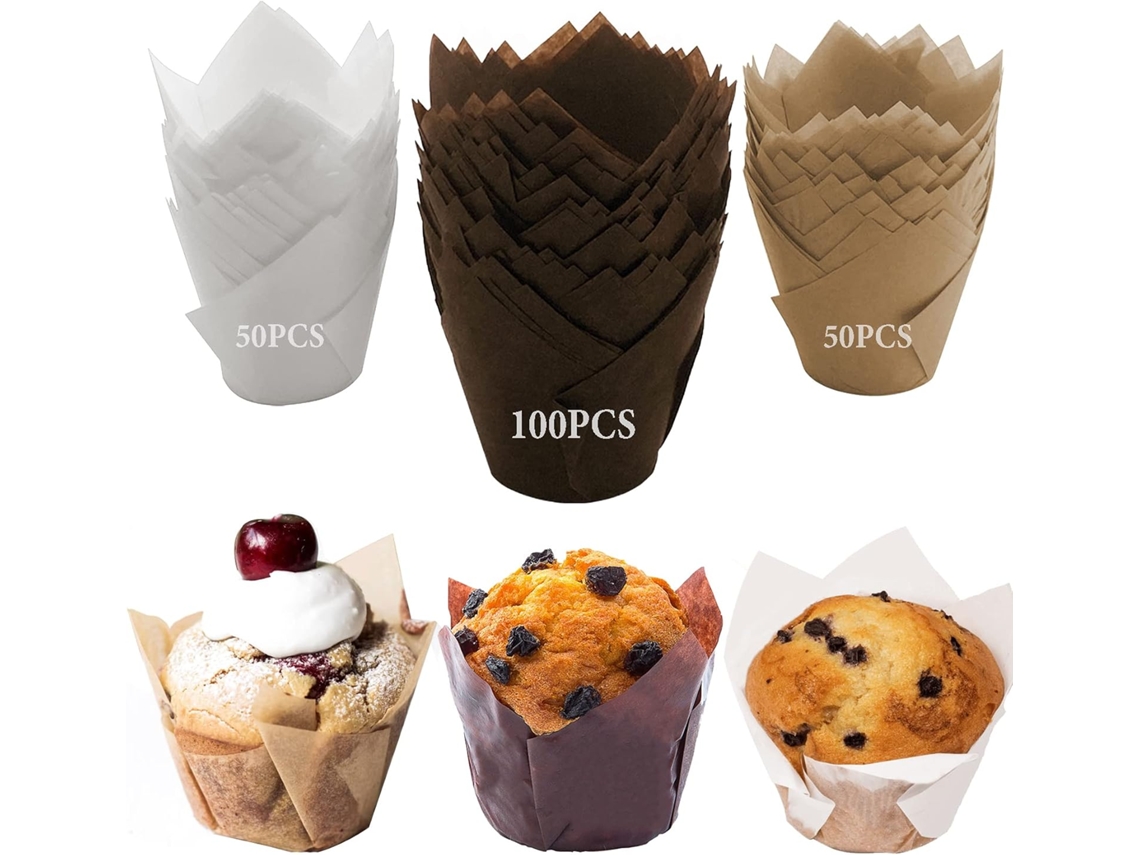 Conjunto De 200 Forminhas De Papel Para Muffins E Cupcakes, Para Assar E Apresentar Sobremesas Em Festas E Eventos
