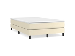 Estrutura De Cama Vidaxl Creme Couro Artificial (120 X 200 Cm)