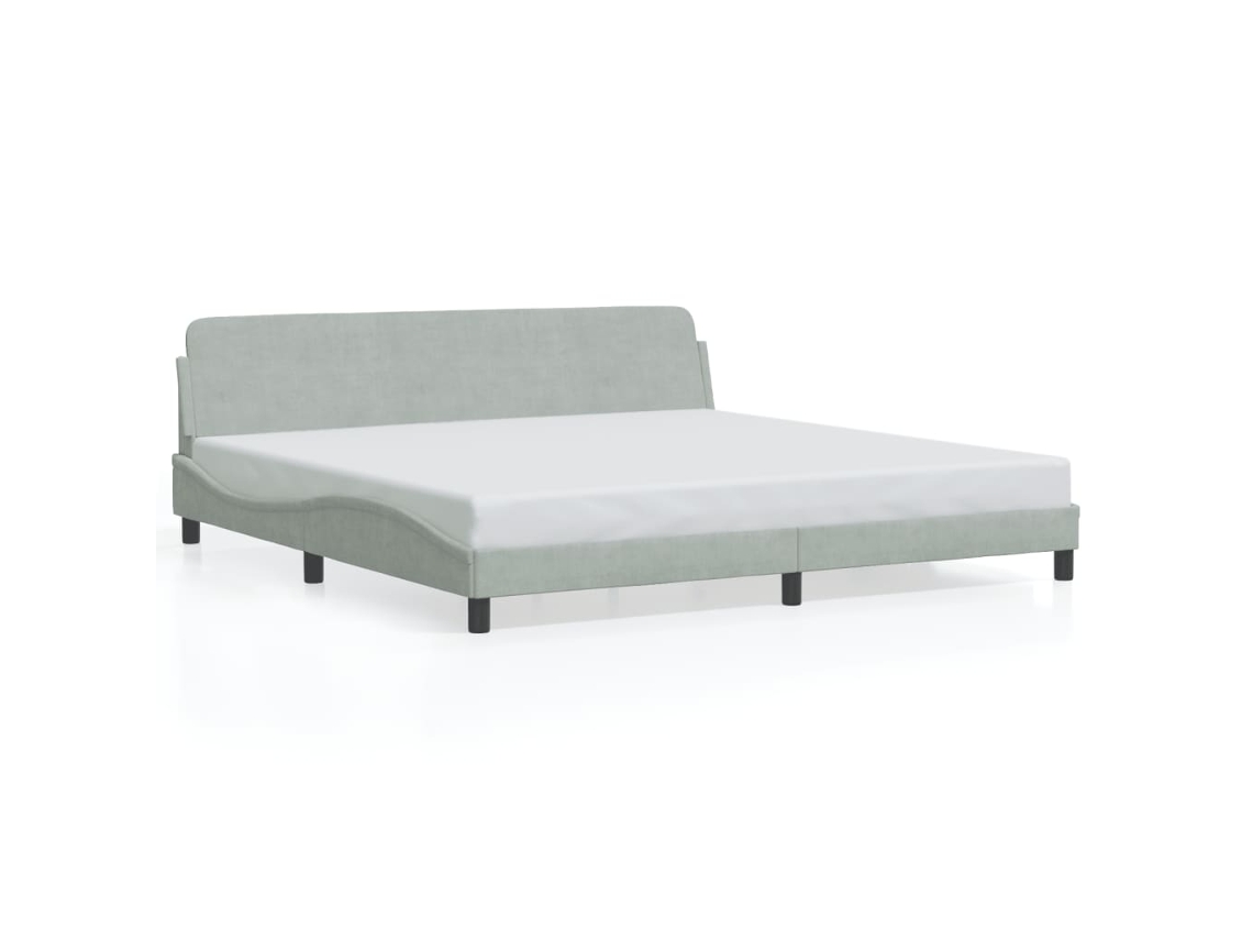 Bed Frame, Bed Frames Vidaxl Cinzeto Veludo (200 X 200 Cm)