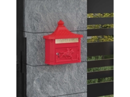 Vidaxl Caixa De Correio Montada Na Parede Vermelho 40,5 X 16 X 45 Cm