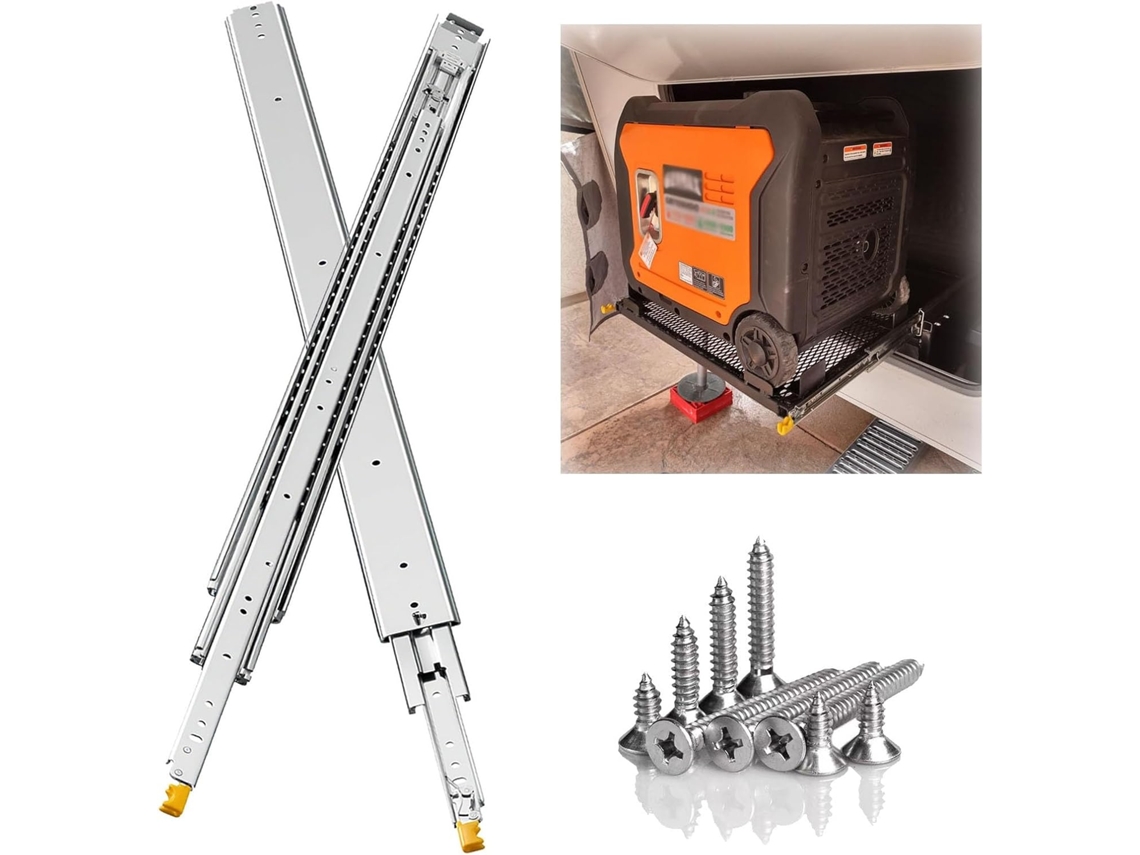 Corrediças Para Gavetas Reforçadas Com Capacidade De Carga 227kg 500lbs, 1par De Corrediças Com Trava, Trilhos