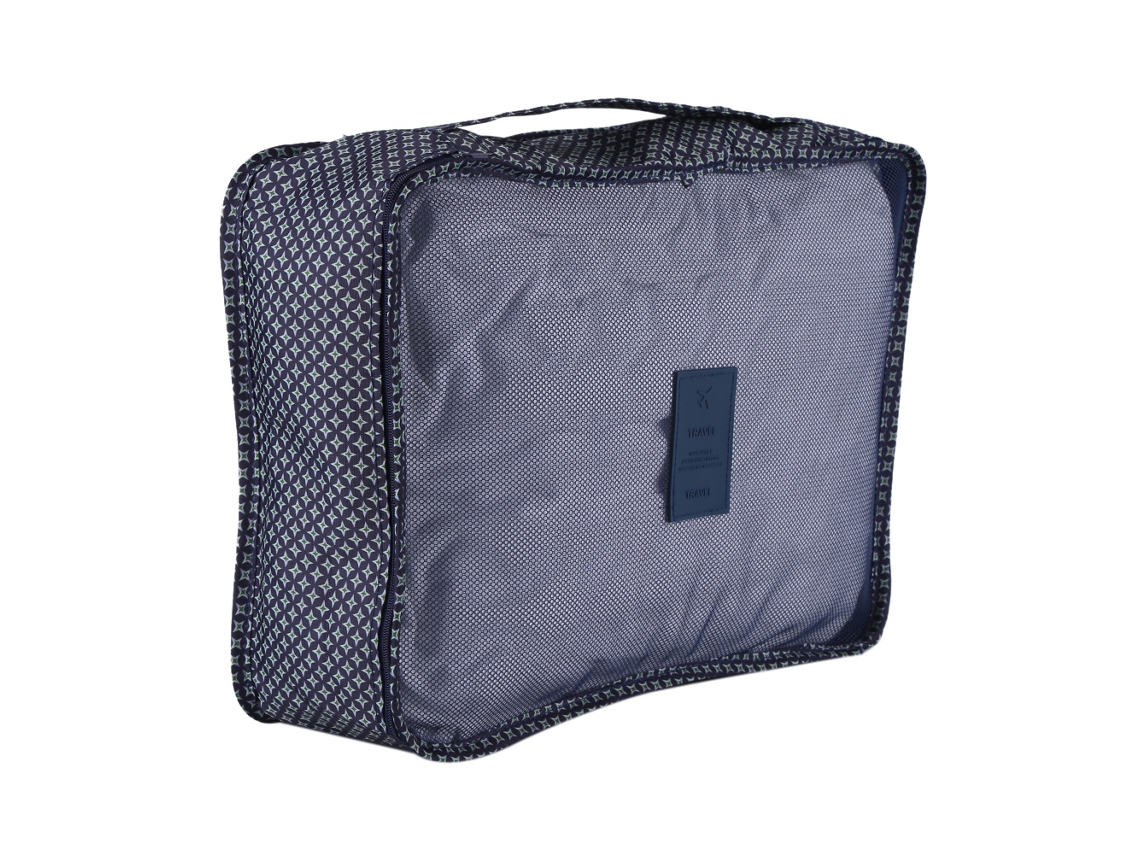 VYLARA Caixa de armazenamento portátil à prova d'água com 6 peças para roupas e organização com estampa de estrela azul escura