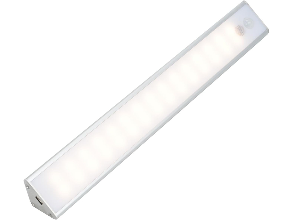 Luminária Noturna Recarregável Para Armário De Parede Led Com Sensor