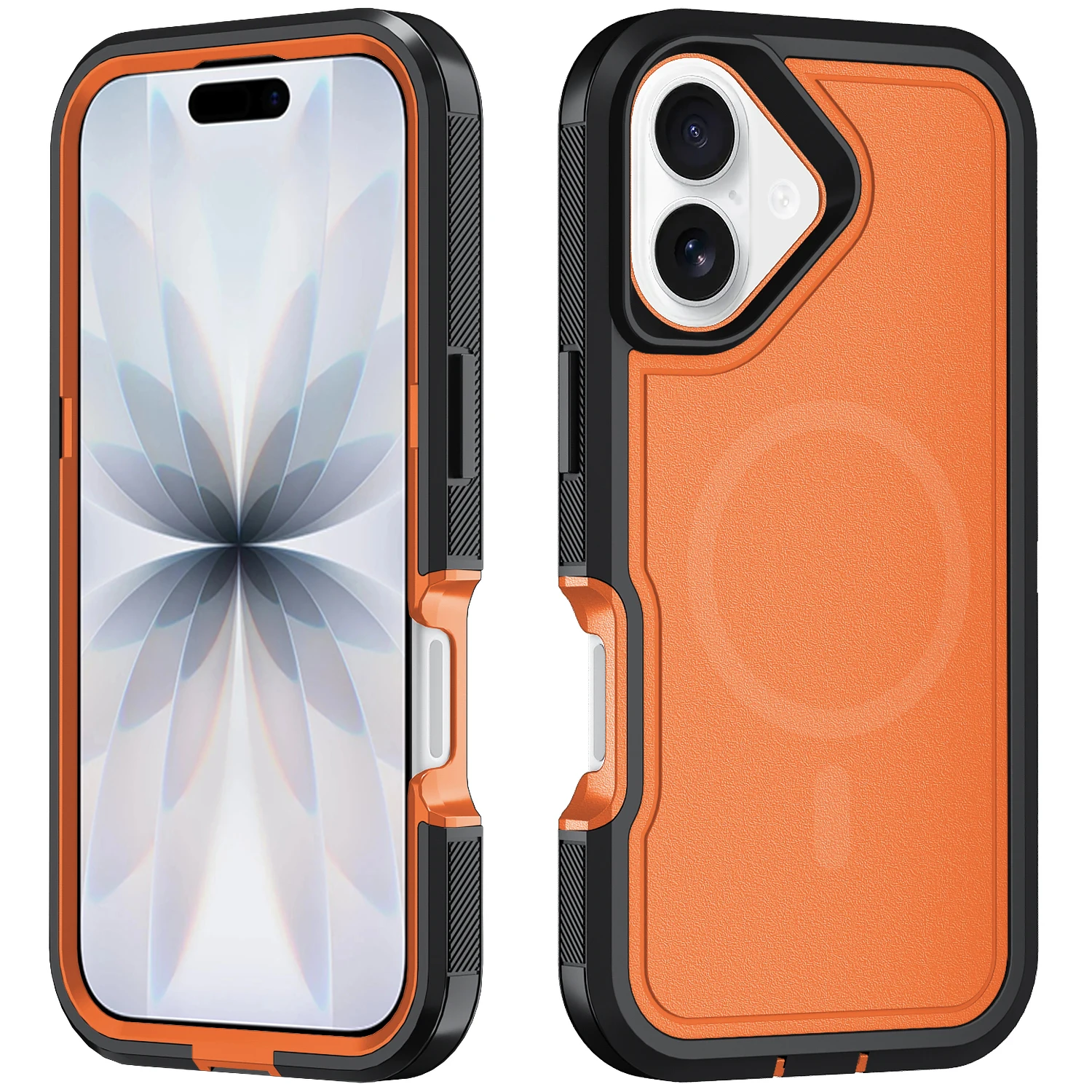 (laranja, Iphone 16e) Capa Protetora Robusta, Resistente A Impactos E Arranhões, Com Ímã.