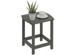 Mesa de jardim em HDPE resistente às intempéries ZENCORE SERVICES cinza 48x37x46 cm
