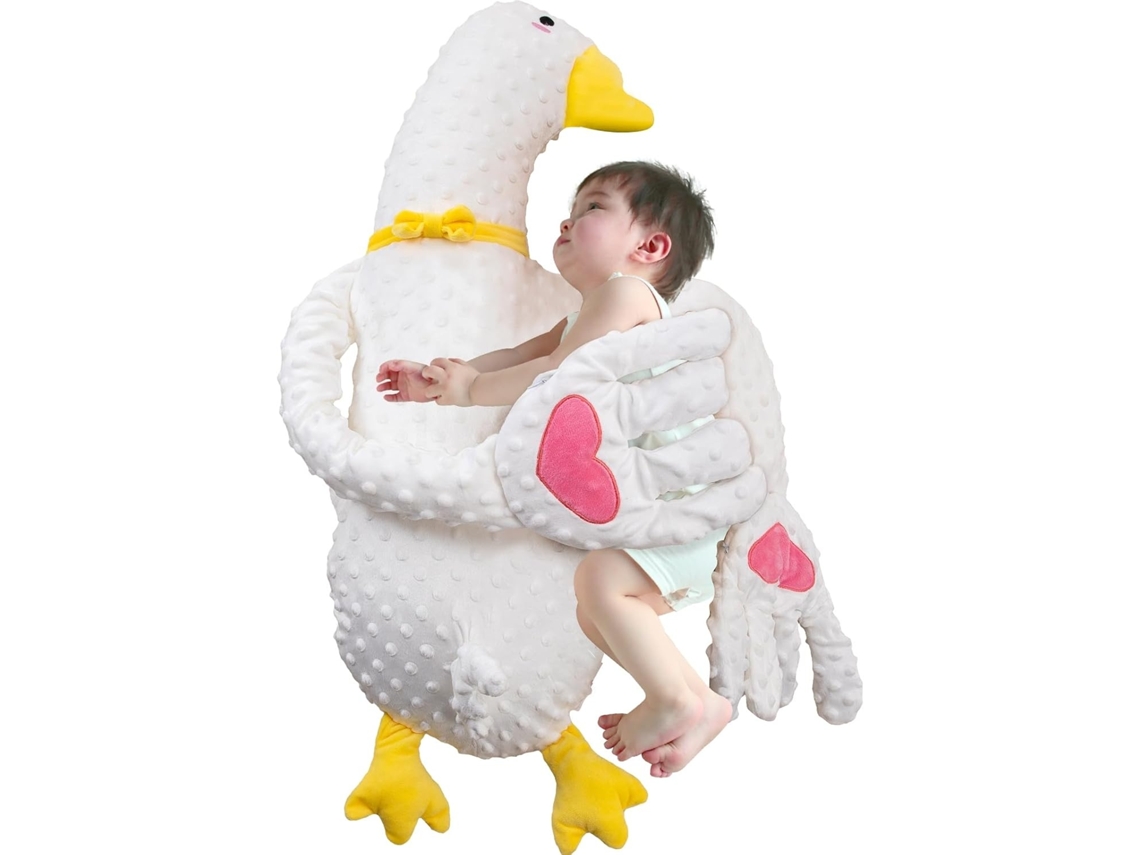 Boneca Calmante Para Bebé Com Batimento Suave, Padrão Ganso Elysve