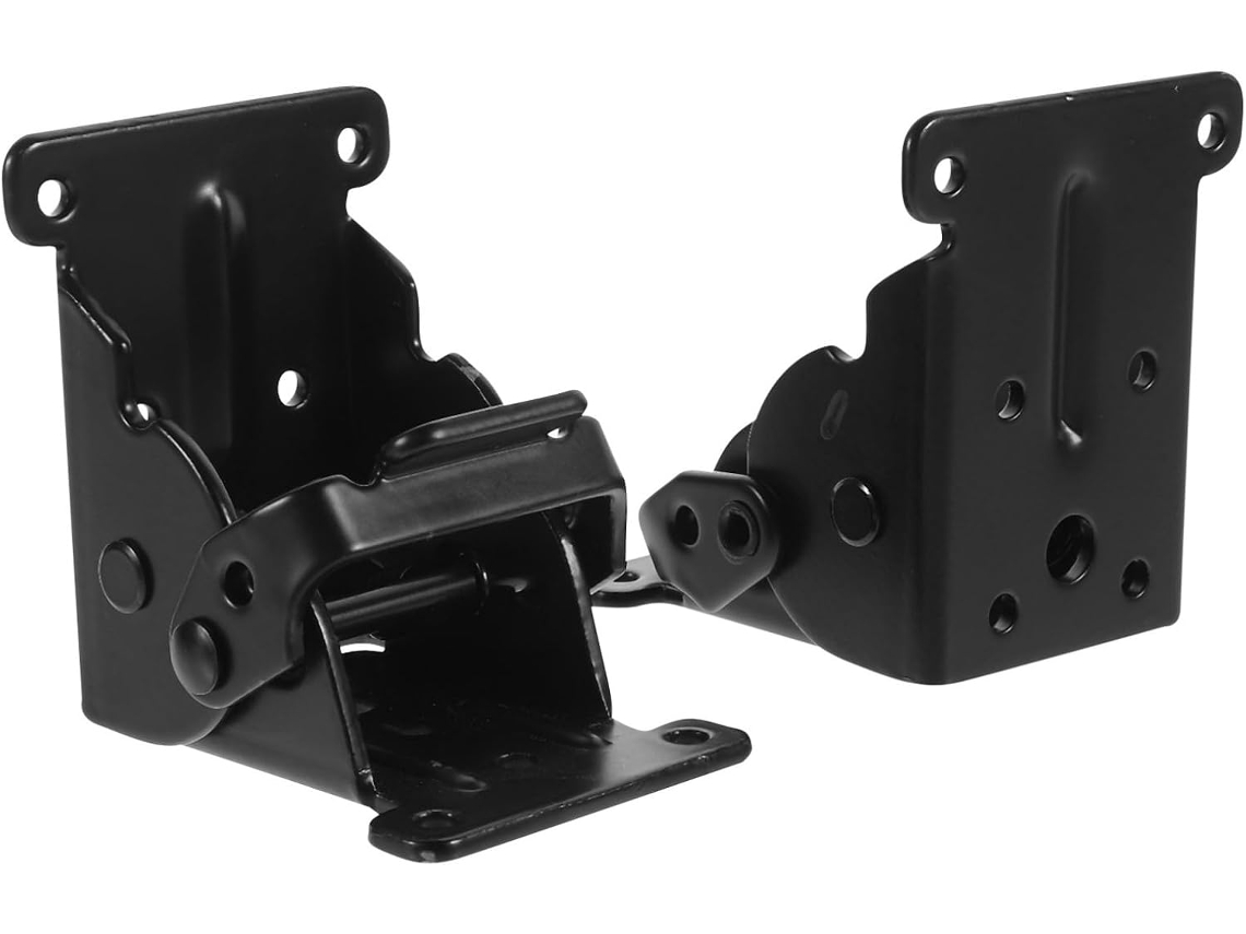 Dobradiças De Mesa Dobráveis Reforçadas Com Travamento Automático, Em Ferro, 2 Peças, Cor Preta, Para Móveis E Mesas