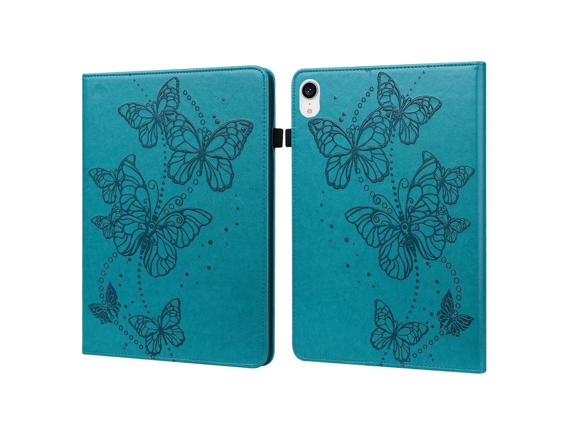 Capa Para Tablet Lurelia, Para Ipad 10 10.9 2022 Porta Cartões Com Relevo De Borboleta, Azul, Proteção Antiquedas