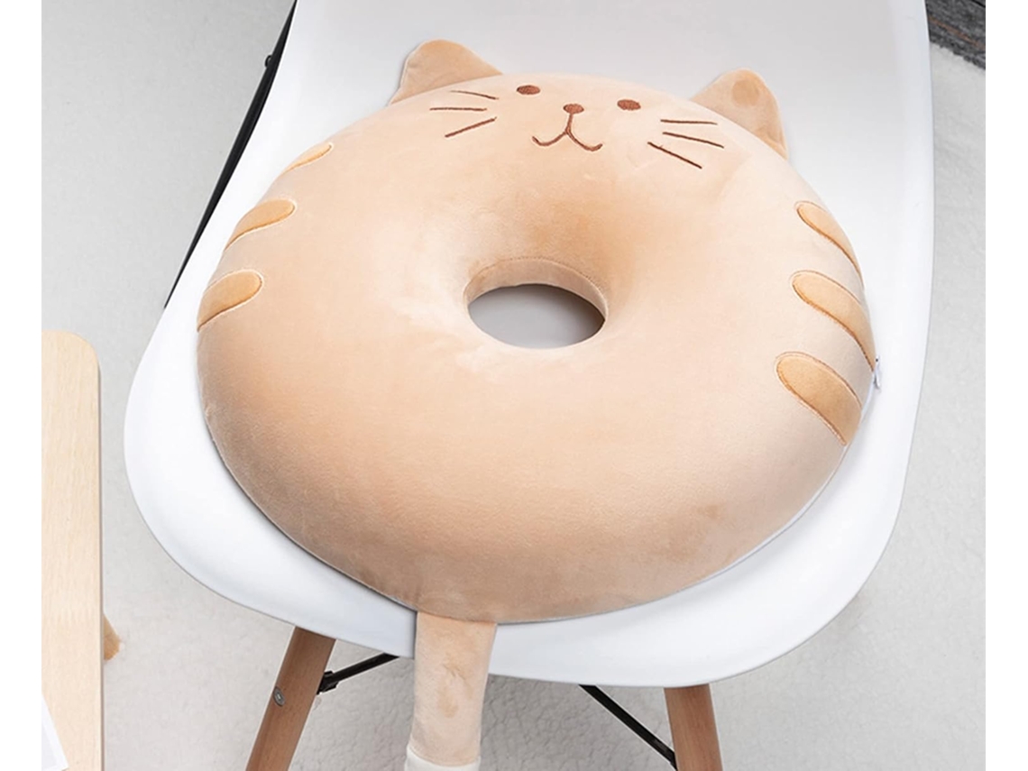 Almofada Para Cadeira Com 7cm De Espessura, 40x 40cm, Espuma Viscoelástica Com Zíper, Design Fofo De Donut, Ideal Para