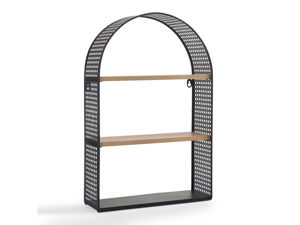 Prateleira de parede Jäller 3 Prateleiras Metal 53x35x14 cm Preta [EN.CASA]