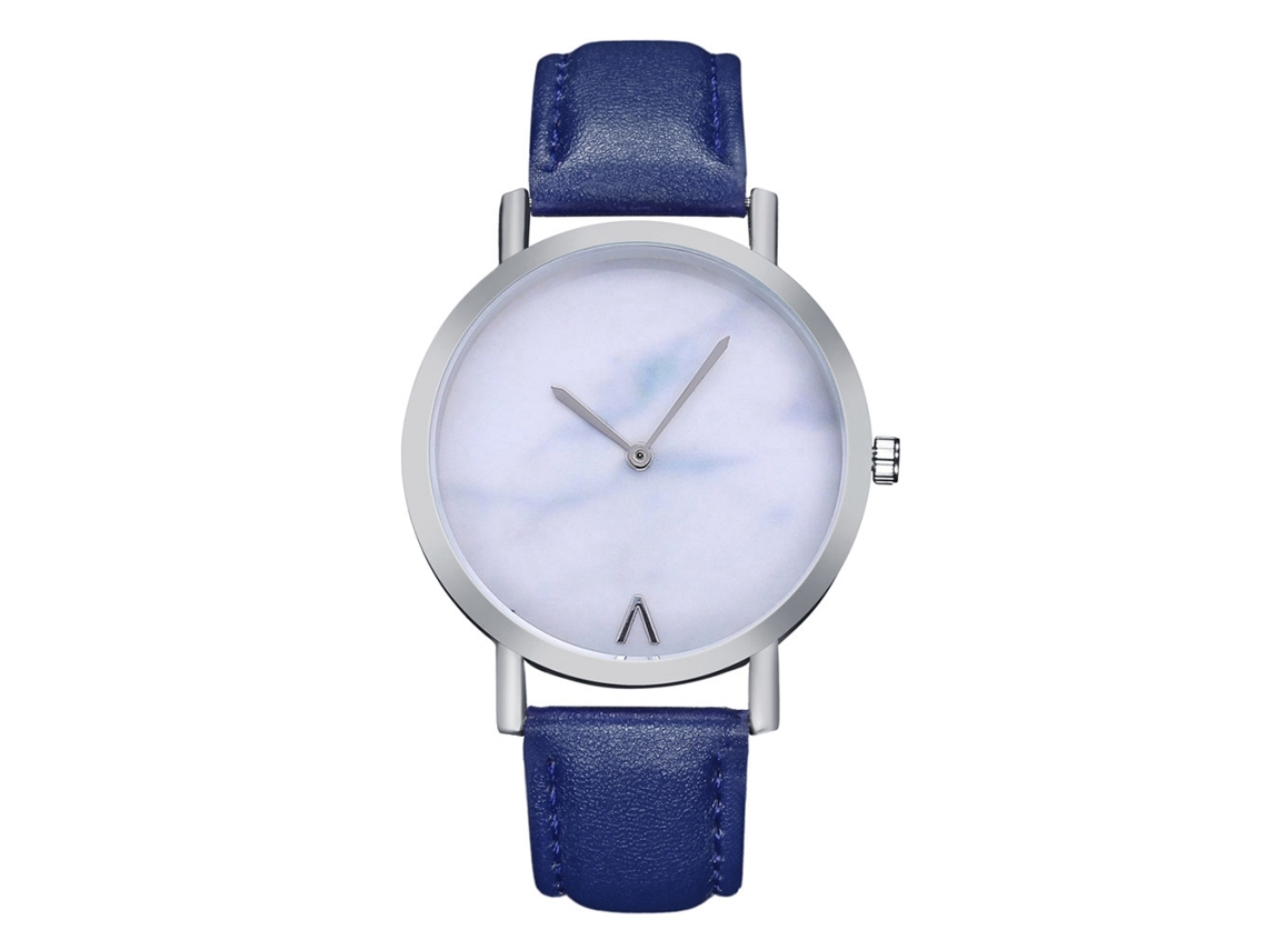 Reloj De Cuarzo Analógico Casual Mujer Hombre Correa Pu Regalo Pulsera Azul