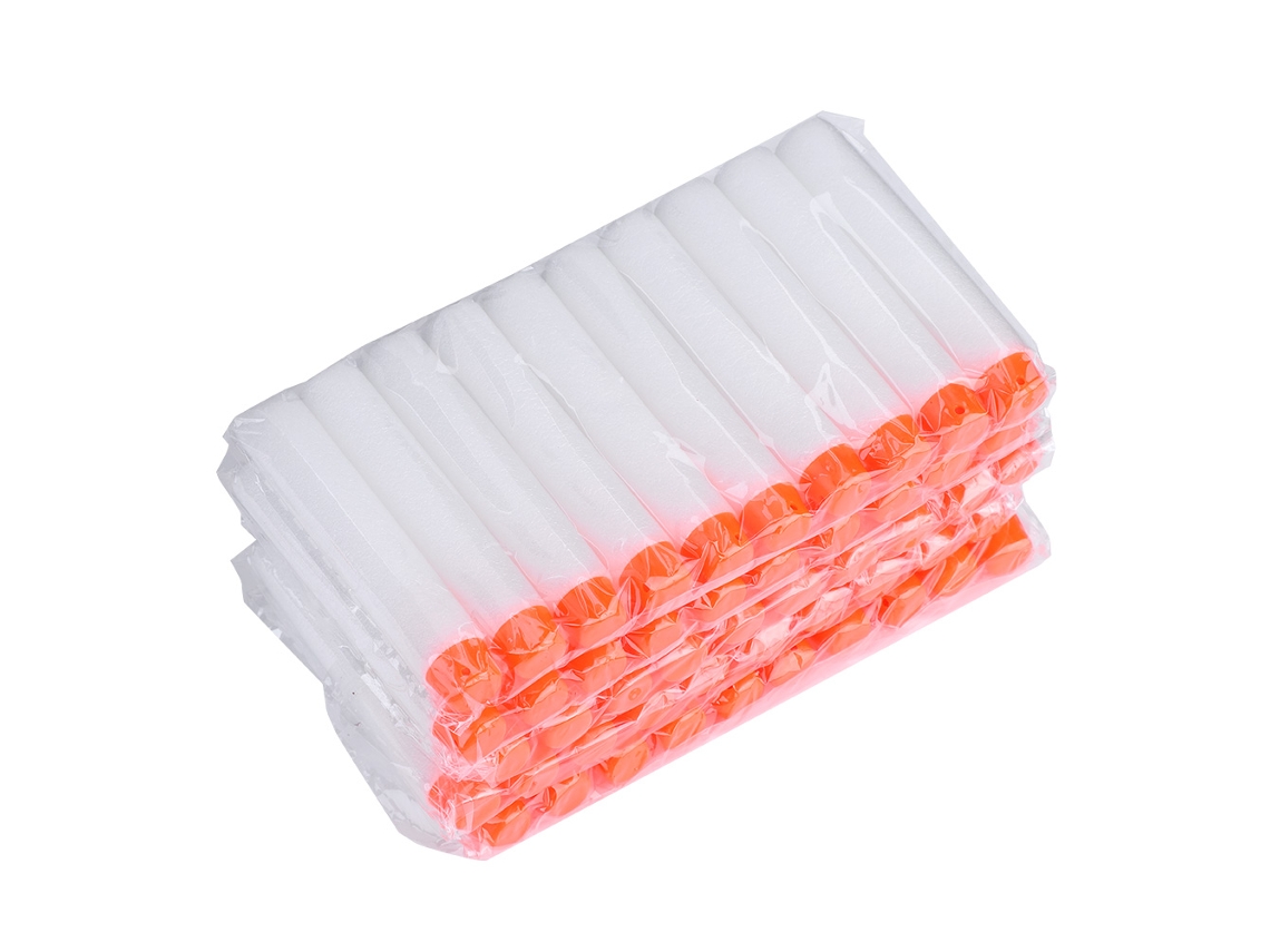 100 Unidades de Balas de Espuma Eva, Brancas, Cabeça Oca, para Acessório de Revólver de Brinquedo S/MARCA