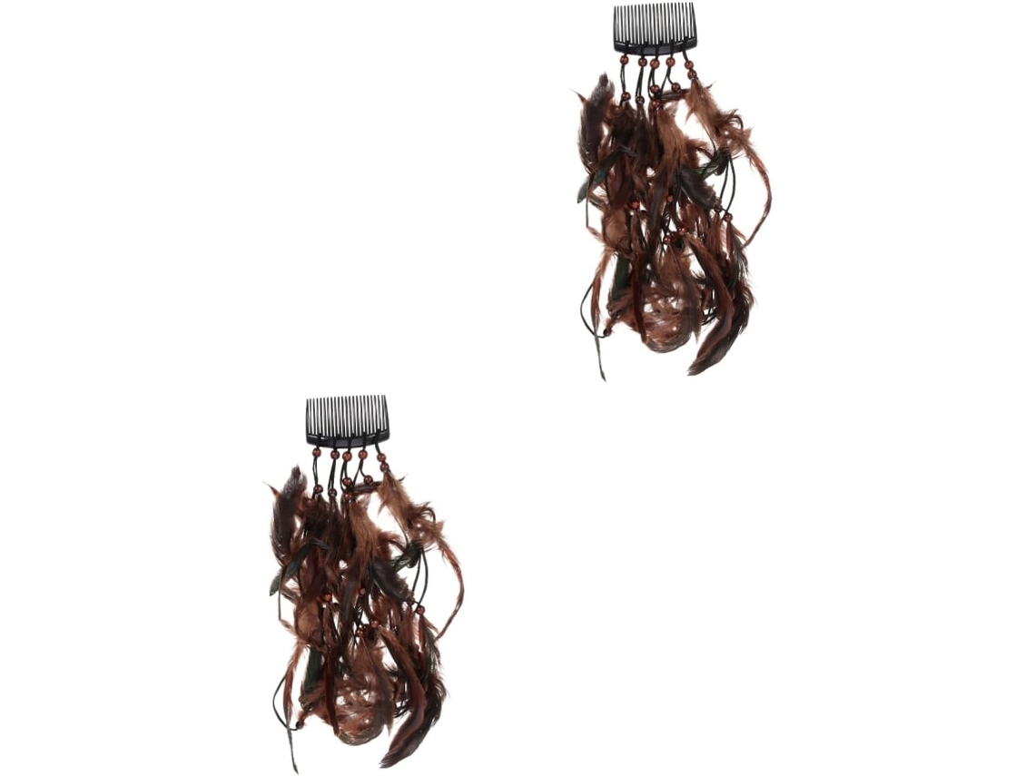 Tiara De Penas Tribal Boêmia De Duas Peças, Acessório Elegante Para Mulheres Para Festivais, Casamentos E