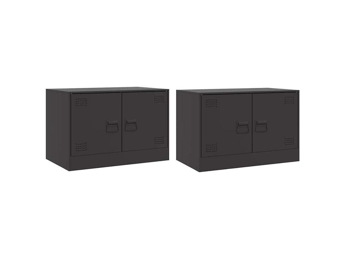Móveis de Tv 2 Pcs 67x39x44 Cm Aço Preto MAISON EXCLUSIVE