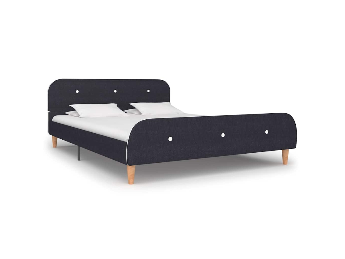 Estrutura De Cama Sem Colchão 135x190 Cm Tecido Cinzento-escuro