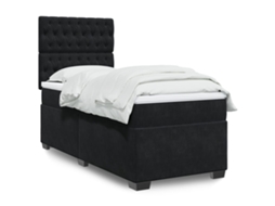 Vidaxl Cama Com Molas/colchão 80x200 Cm Veludo Preto