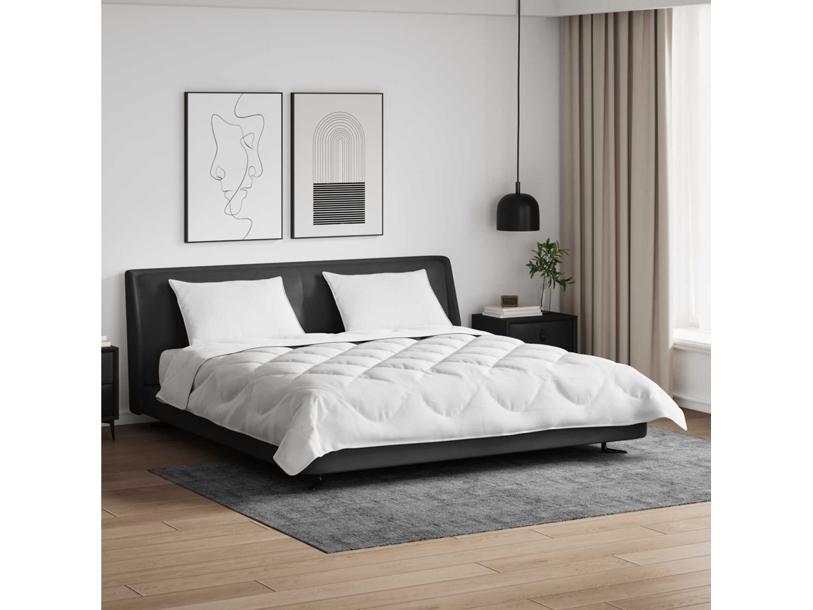 Vidaxl Duvet Com Travesseiros 3 Unid. Branco Microfibra
