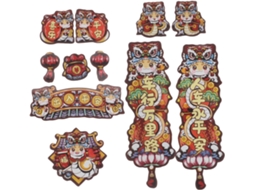 Conjunto De 11 Ímãs De Carro Com Estampa De Animais Chineses Para Decoração De Festas.