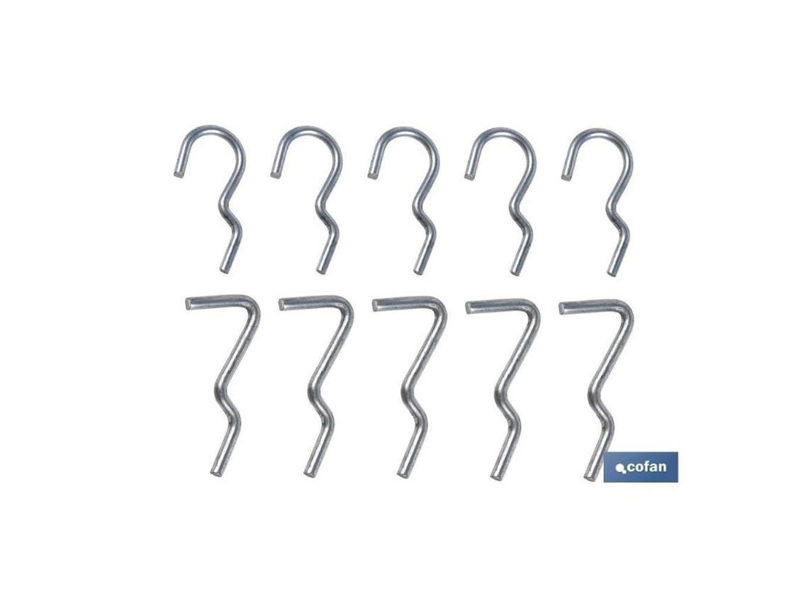 Set 10 Ganchos Simples Para Panel De Herramientas Cofan