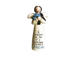 Escultura De Anjo Com Flor Para Celebrar Amizade