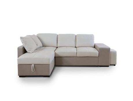 Sofá-Cama Chaise Longue Stacy 250Cm Bege Chaise Esquerda SALDOSYSTOCKS