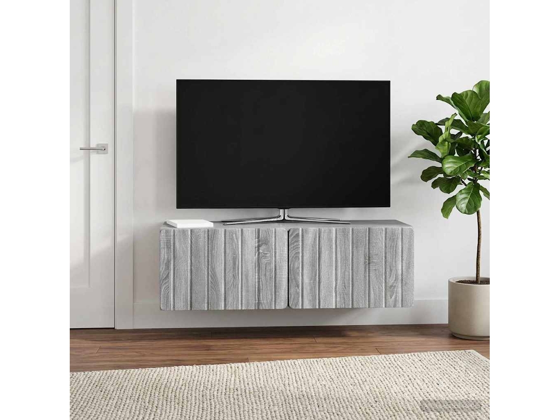 Vidaxl Gabinete De Tv De Parede 98 X 31 X 30 Cm Sonoma Cinzento