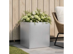 Vidaxl Vaso De Jardim Prateado 20 X 20 X 20 Cm Aço Galvanizado
