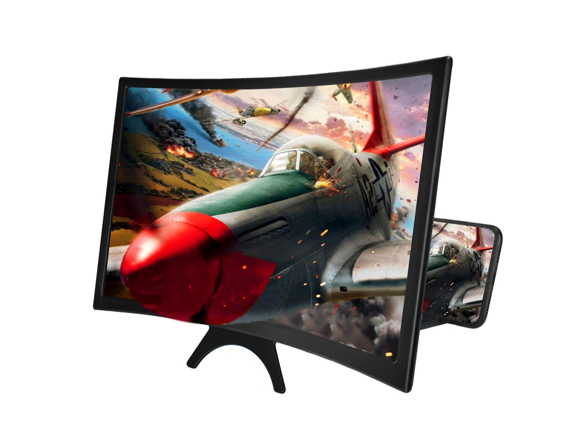 Lupa De Tela 12 Para Smartphone,amplificador 3d Hd Com Tela Curva Suporte Dobrável Para Todos Os Celulares Aumenta Filmes E Vídeos Btforus