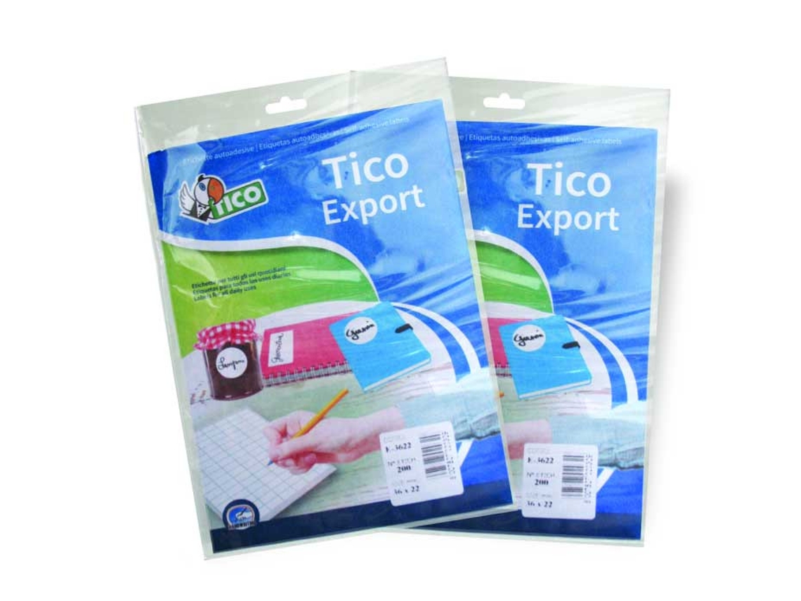 TICO E-150115 Etiqueta autoadesiva retangular branca permanente 10 peças