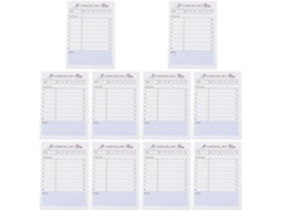 10 Peças Carnet De Planification Hebdomadaire Portátil Branco Em Papel Écriture Fluide Para Organizador