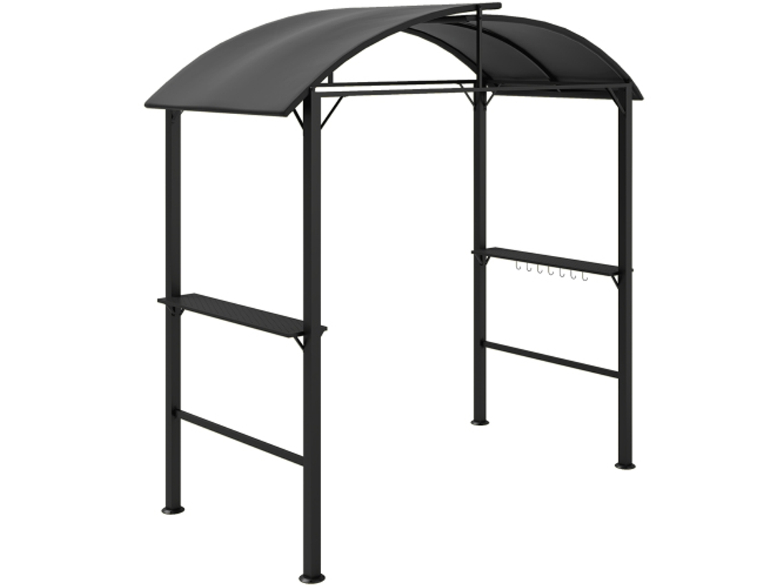 Gazebo ZIWEI STORE para Churrasco com Teto Duplo e Prateleiras de Arrumação 233x110x235 cm