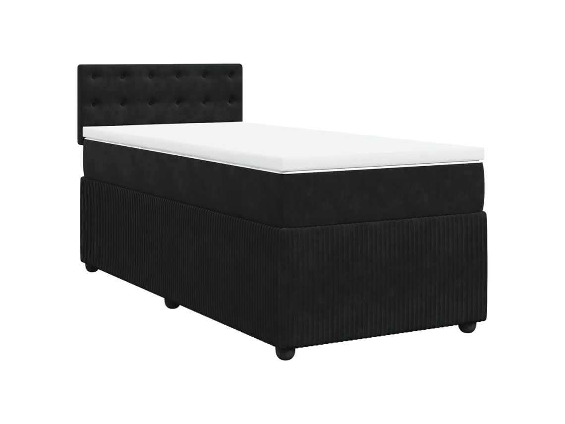 Box Spring Bed, Box Spring Beds Vidaxl Preto Veludo (90 X 190 Cm)