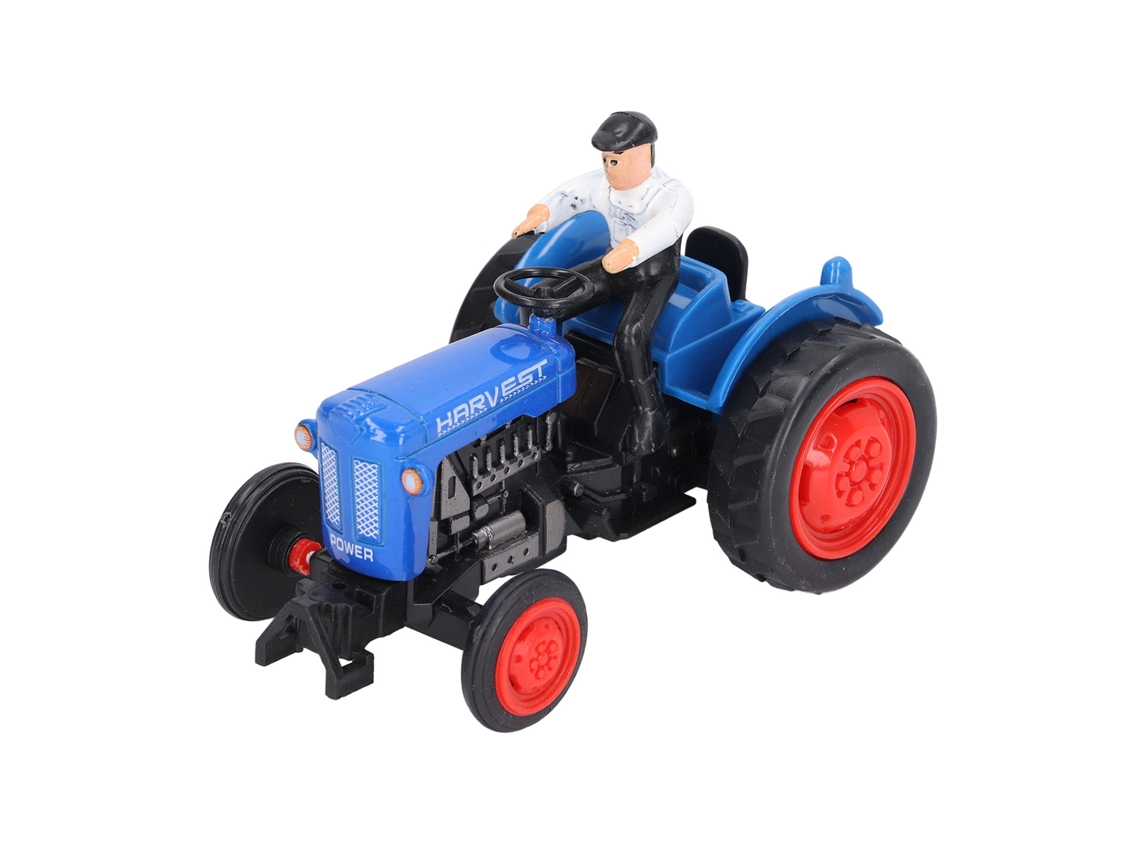 Brinquedo Trator Agrícola Simulação Liga Plástico Para Crianças Azul