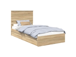Cama com Armazenamento com Gaveta Carvalho Sonoma 100x200 cm MAISON EXCLUSIVE