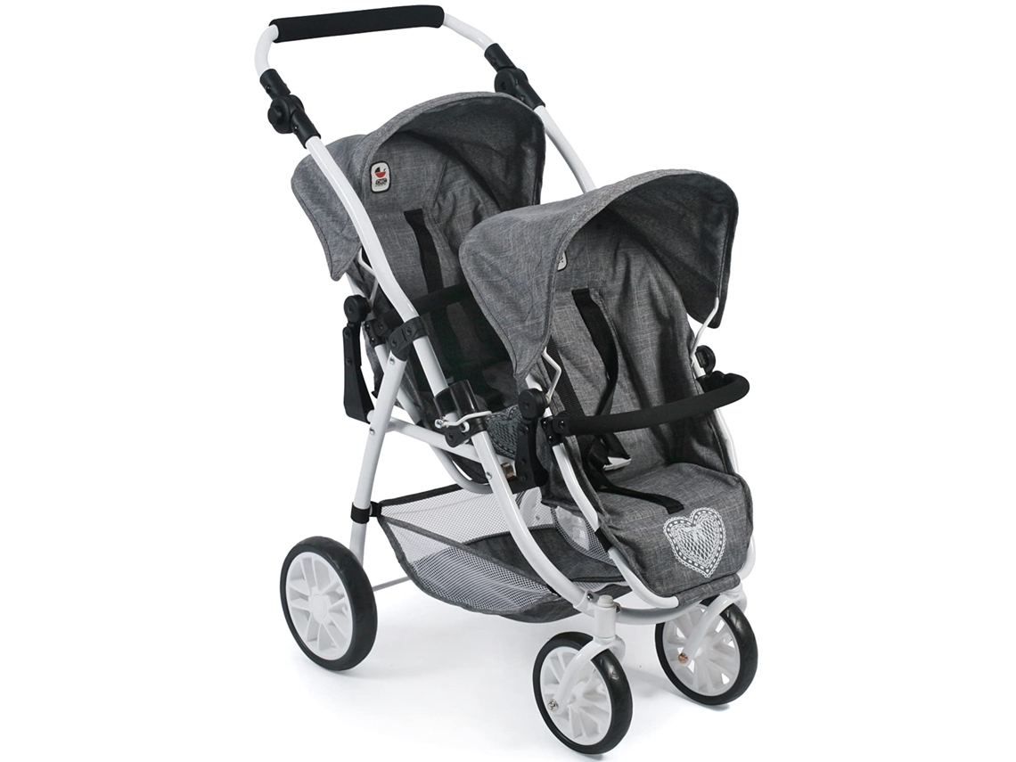 Buggy Tándem Para Muñecas Twinny, Jeans Gris Bayer Chic 2000
