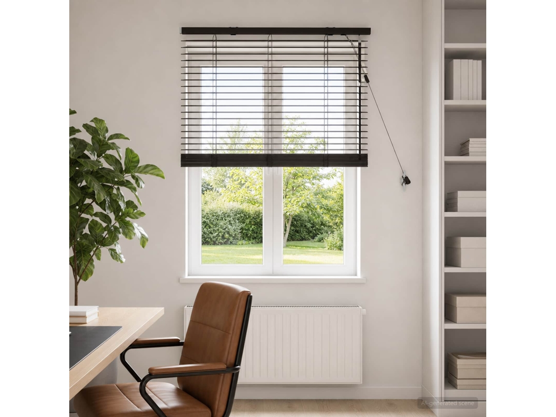 Vidaxl Cortina Veneziana Marrom Escuro 75 X 130 Cm 35 Mm