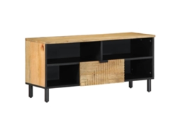 Móvel De Tv 100x33x46 Cm Madeira De Mangueira Maciça Castanho Lovely Home