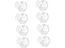 Conjunto De 8 Puxadores Acrílico Transparentes Em Formato Coroa Para Armários E Guarda Roupas