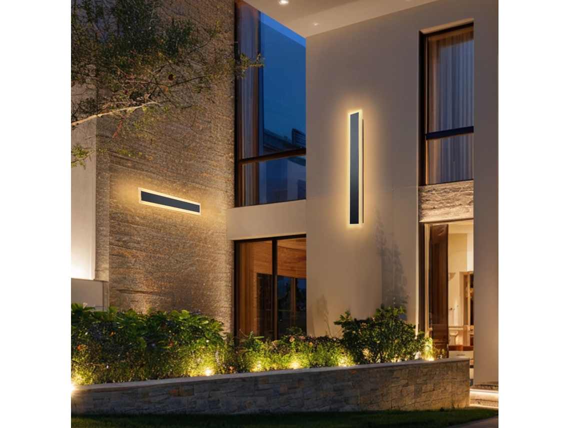 Aplique De Parede Moderno 60 X 8 X 5 Cm Para Exterior Com Faixa Longa 3000 K Vevor