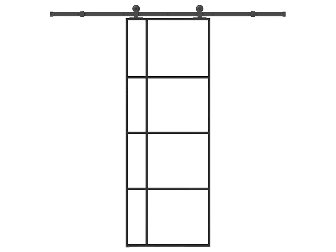 Sliding Door, Sliding Doors Vidaxl Preto Alumínio (76 X 205 Cm (213.5 Cm))